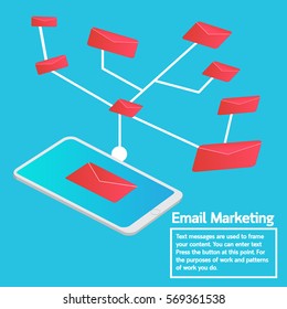 Vector design smartphone email marketing direction business  
