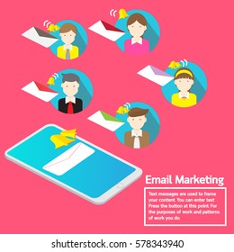 Vector design smartphone email marketing direction notification business team