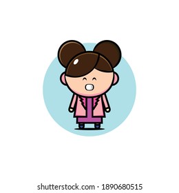 Diseño vectorial de una mujer de cabello marrón sonriente