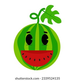 Vector design of a smiling watermelon