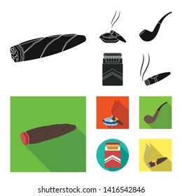 Vector design of smoke and no icon. Collection of smoke and stop stock vector illustration.