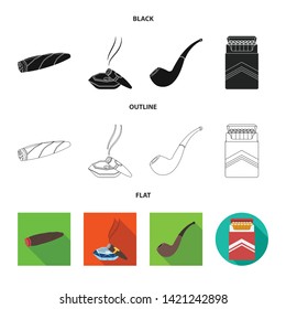 Vector design of smoke and no logo. Collection of smoke and stop vector icon for stock.