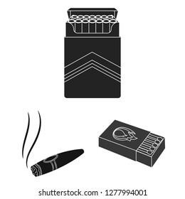Vector design of smoke and no sign. Set of smoke and stop stock vector illustration.