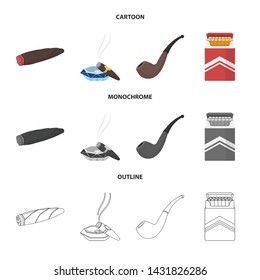 Vector design of smoke and no sign. Set of smoke and stop vector icon for stock.
