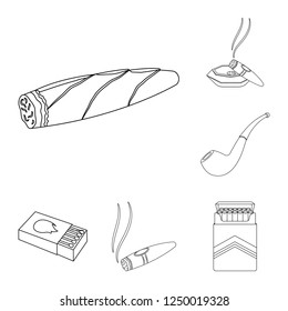 Vector design of smoke and no symbol. Collection of smoke and stop stock vector illustration.