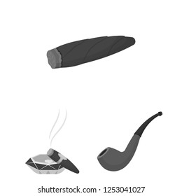 Vector design of smoke and no symbol. Set of smoke and stop vector icon for stock.
