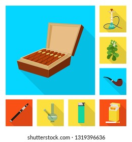 Vector design of smoke and statistics icon. Set of smoke and stop vector icon for stock.