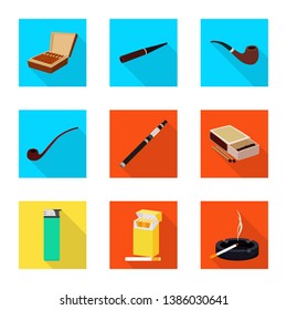 Vector design of smoke and statistics logo. Collection of smoke and stop vector icon for stock.