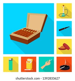 Vector design of smoke and statistics logo. Collection of smoke and stop stock symbol for web.