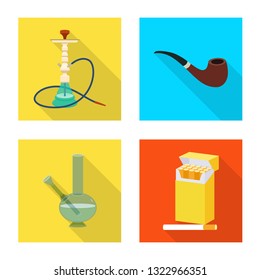 Vector design of smoke and statistics sign. Collection of smoke and stop stock vector illustration.