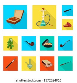 Vector design of smoke and statistics sign. Collection of smoke and stop stock symbol for web.