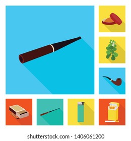 Vector design of smoke and statistics sign. Collection of smoke and stop stock vector illustration.