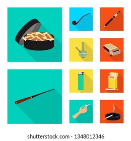 Vector design of smoke and statistics symbol. Collection of smoke and stop vector icon for stock.