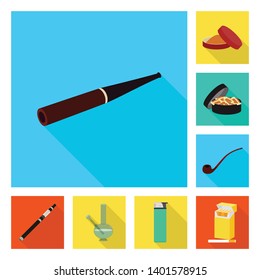 Vector design of smoke and statistics symbol. Collection of smoke and stop stock symbol for web.