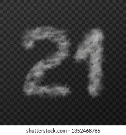 vector design of smoke textured number means twenty one, isolated on transparent background - Powered by Shutterstock - Get 15% off with code: PIKWIZARD15