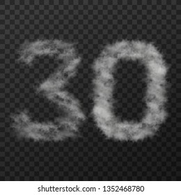 vector design of smoke textured number means thirty, isolated on transparent background - Powered by Shutterstock - Get 15% off with code: PIKWIZARD15