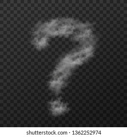 vector design of smoke textured sign means question , isolated on transparent background