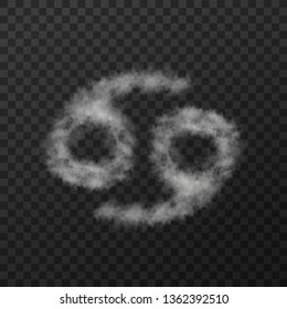 vector design of smoke textured zodiac  sign of pisces , isolated on transparent background