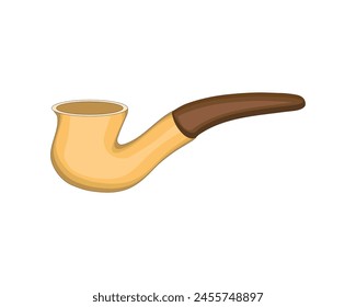 The vector design of a smoking pipe is yellow and golden orange and the back is dark brown