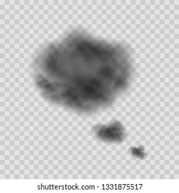 Vector design of smoky clouds isolated on transparent background. Sign of thinking mind