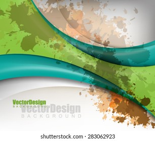 Vector Design Smooth Curve with Splatter