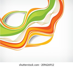 Vector design smooth wave curve lines and circles. Abstract background.