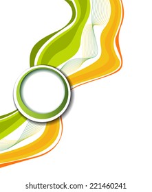 Vector design smooth wave curve lines and circles. Abstract background.