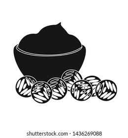 Vector design of snack and croutons logo. Collection of snack and bread stock symbol for web.
