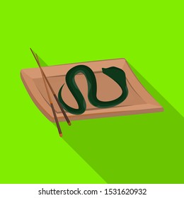 Vector design of snake and cooking symbol. Web element of snake and menu vector icon for stock.