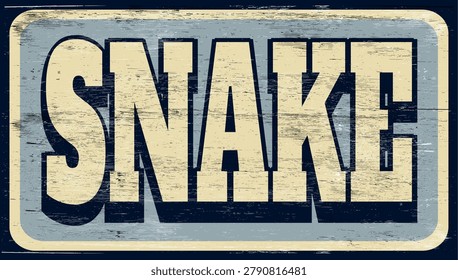 Vector design snake sign on wood