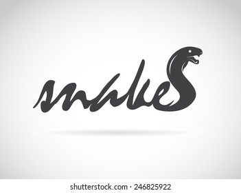 Vector Design Snake Is Text On A White Background.