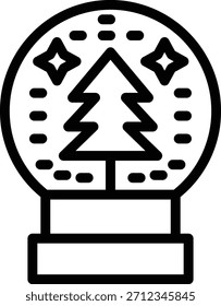Estilo de icono de globo de nieve de diseño de Vector