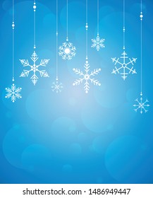 Vector design of snowflakes for online advertising, vector illustration.