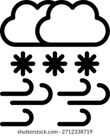 Estilo de icono de tormenta de nieve de diseño de Vector
