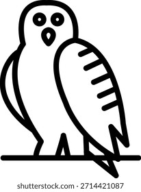Estilo de icono de búho nevado de diseño de Vector