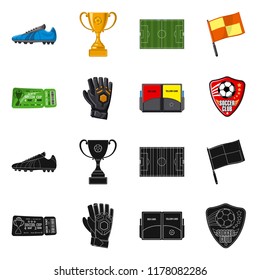 Vector design of soccer and gear icon. Collection of soccer and tournament stock symbol for web.