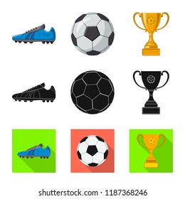 Vector design of soccer and gear icon. Collection of soccer and tournament vector icon for stock.