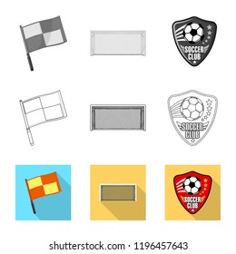 Vector design of soccer and gear icon. Collection of soccer and tournament vector icon for stock.