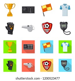 Vector design of soccer and gear icon. Collection of soccer and tournament vector icon for stock.