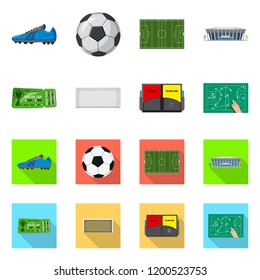 Vector design of soccer and gear icon. Collection of soccer and tournament vector icon for stock.