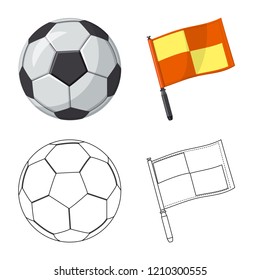 Vector design of soccer and gear icon. Collection of soccer and tournament stock vector illustration.