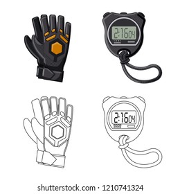 Vector design of soccer and gear icon. Set of soccer and tournament vector icon for stock.