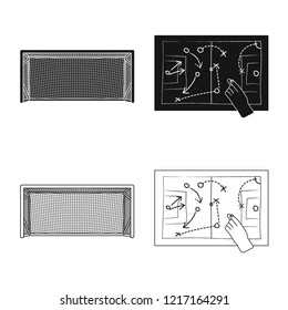 Vector design of soccer and gear icon. Set of soccer and tournament vector icon for stock.