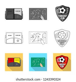 Vector design of soccer and gear icon. Collection of soccer and tournament stock vector illustration.