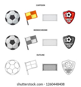 Vector design of soccer and gear icon. Set of soccer and tournament stock symbol for web.