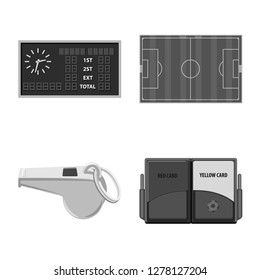 Vector design of soccer and gear icon. Collection of soccer and tournament stock vector illustration.