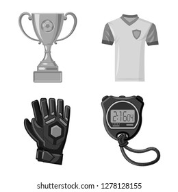 Vector design of soccer and gear icon. Set of soccer and tournament stock vector illustration.