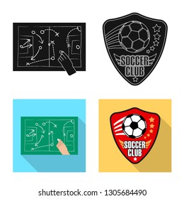Vector design of soccer and gear icon. Set of soccer and tournament stock vector illustration.