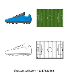 Vector design of soccer and gear icon. Collection of soccer and tournament stock vector illustration.