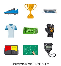 Vector design of soccer and gear icon. Collection of soccer and tournament stock symbol for web.
